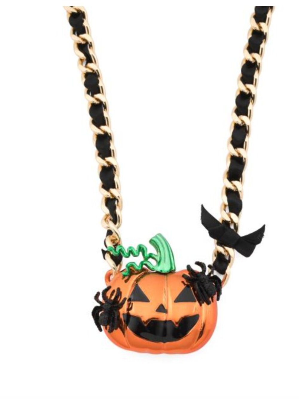 NWT BETSEY JOHNSON HALLOWEEN LACE JACK O LANTERN NECKLACE